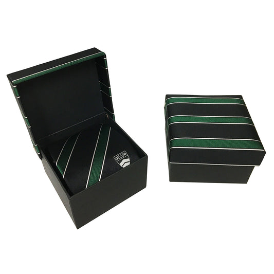 New College Postgraduate Village Silk Tie - Green On Black