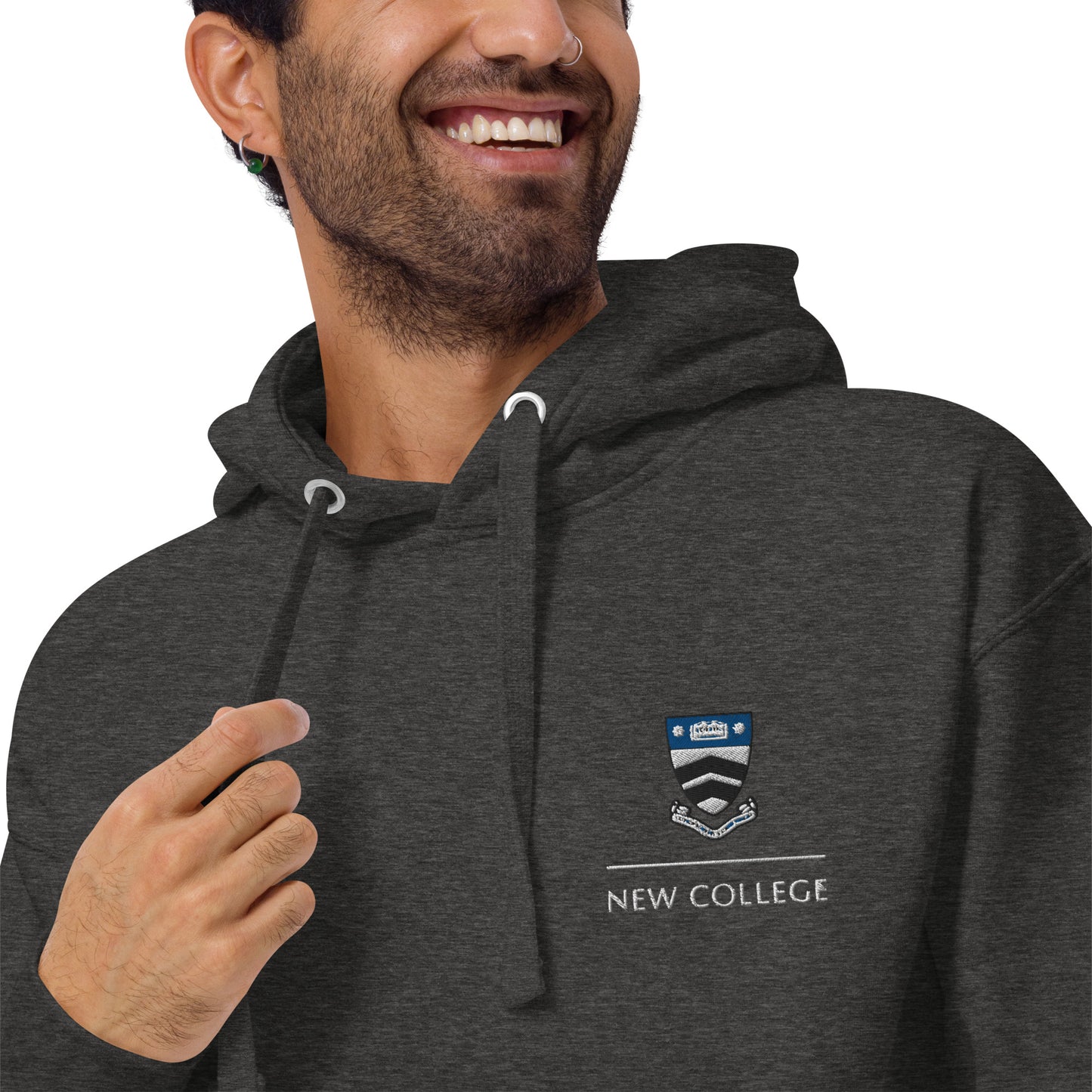 New College Embroidered Premium Hoodie