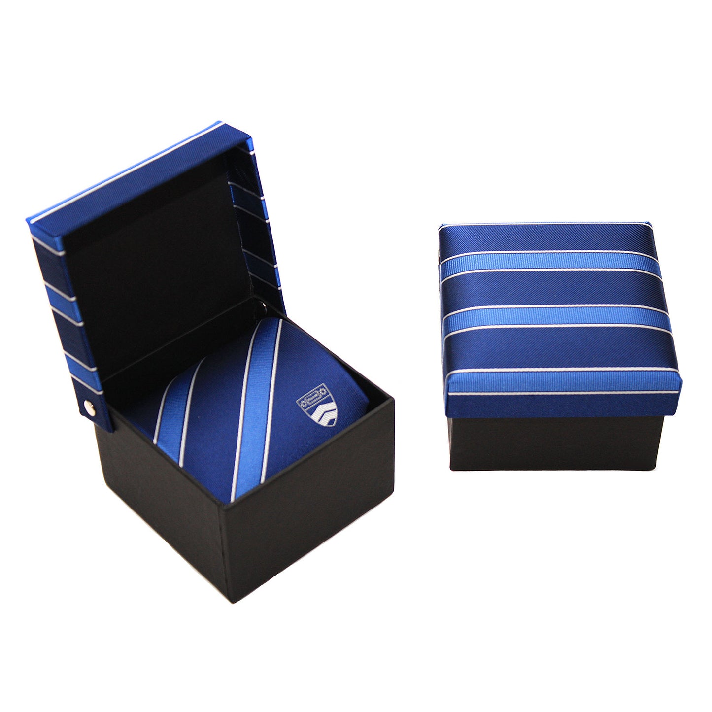 New College Silk Tie - Blue On Blue